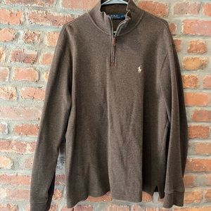 Brown Polo Quarter Zip Sweater